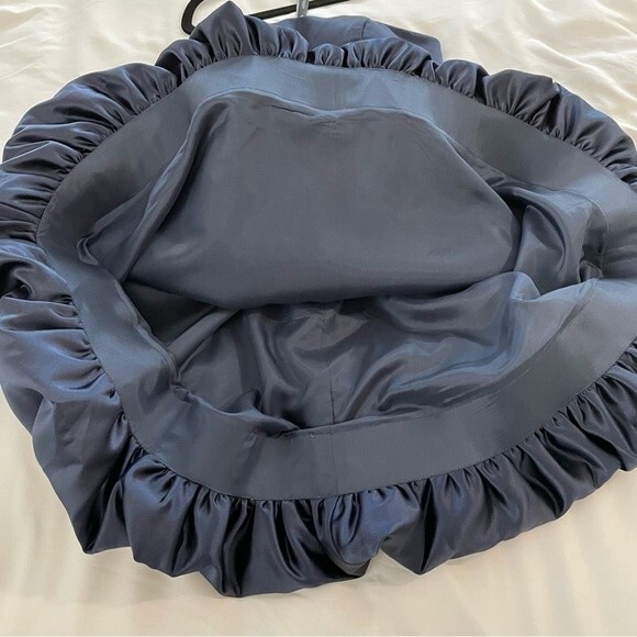 Bill Levkoff Formal Strapless Dress Size 0 Navy Blue Bubble Hem - Picture 8 of 8